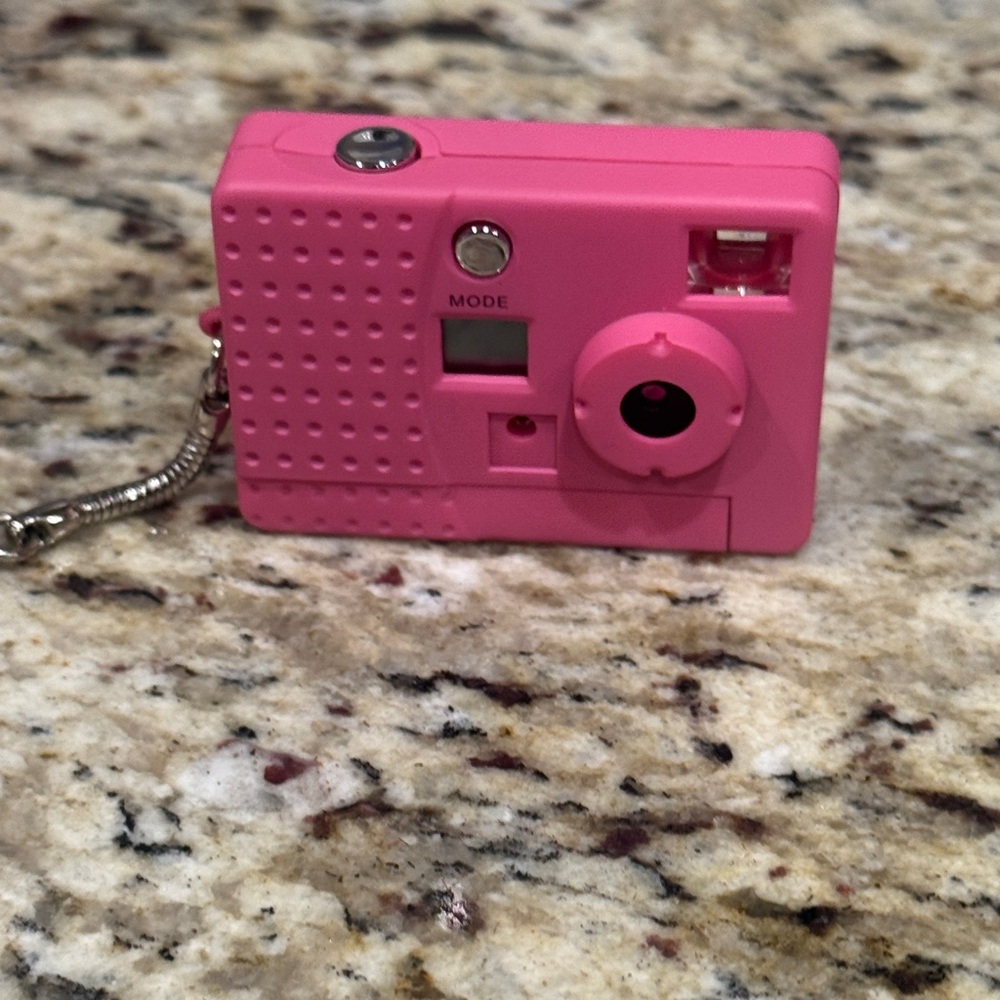 Mini Pink Digital Camera Keychain